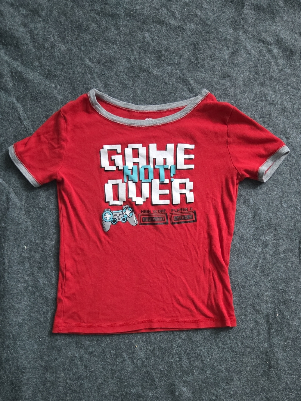 Kids "Game Not Over" Red Graphic Tee